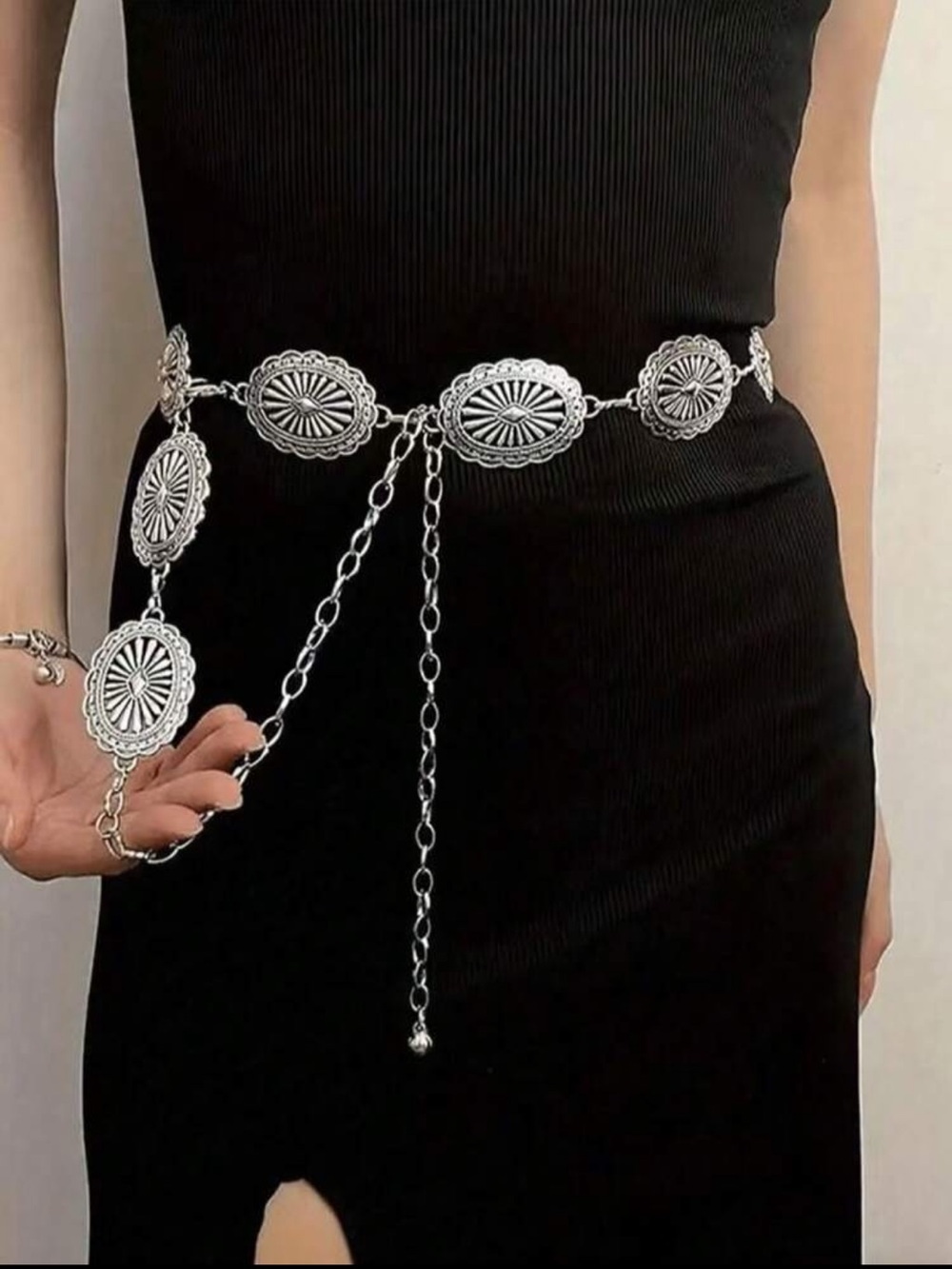 Silver Western Concho Chain Belt NEW 🏷️